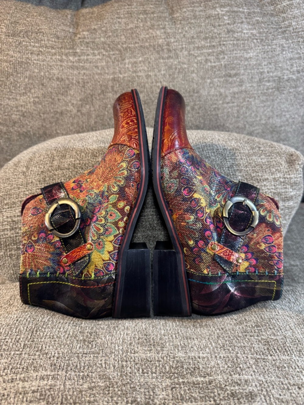 L'Artiste by Spring Step Georgiana-Scope Bootie Hand Painted Boot Size 7 NWOT - Picture 6 of 14
